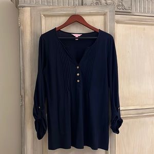 Lilly Pulitzer Navy Cotton Blouse